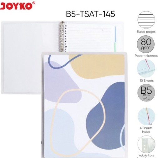 

HJ6 BINDER NOTE JOYKO B5 LOOSE LEAF PASTEL COLOUR B5TSAT145 NOTEBOOK TEBAL WARNA WARNI