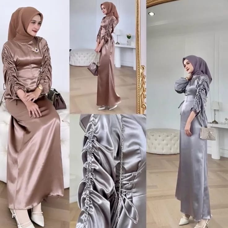 Kejar Obral  PROMO GAMIS DARLA TERBARU  GAMIS VARIASI SERUT  GAMIS BAHAN SATIN VELVET  FASHION WANIT
