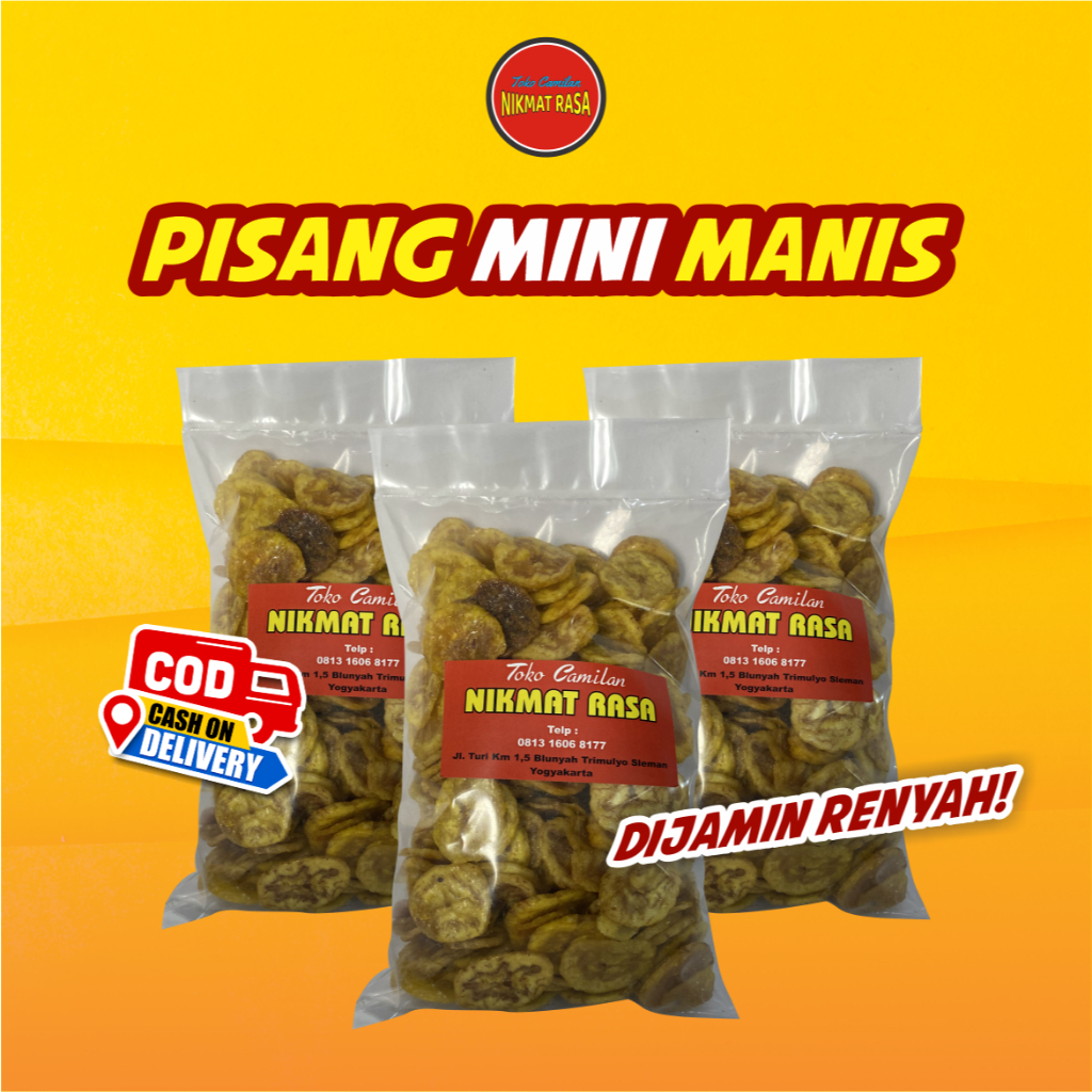 

Pisang Mini Manis / Keripik Pisang Manis 250g/500g Snack Kiloan Enak Murah