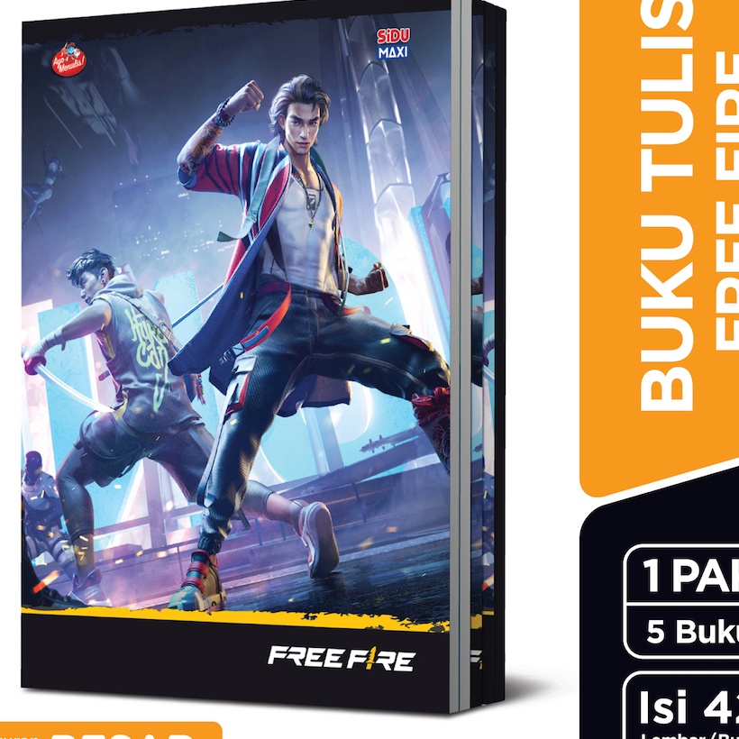 

KF7 SiDU Maxi Buku Tulis Free Fire 42 Lembar 5 buku