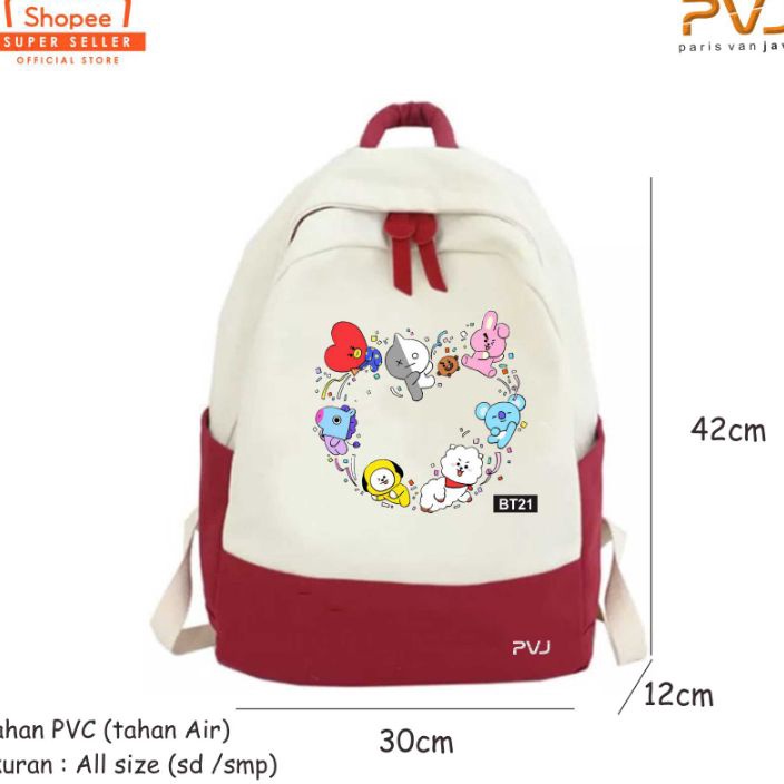 BIG PROMO Tas Ransel Anak Perempuan Style Korea Tas Sekolah BTS Fashion Kids Backpack Original PVJ