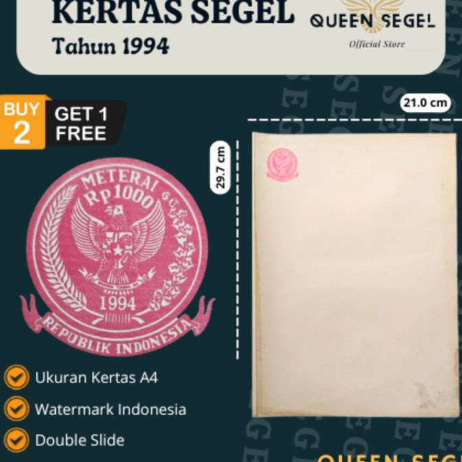 

KP8 Kes Segel Tahun 1994 Double Slide Asli Orinal