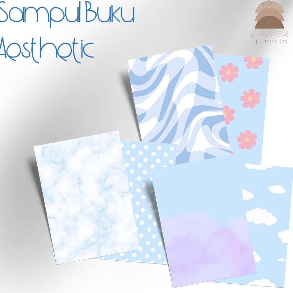 

HJ6 funnillaco Sampul Buku Sampul Buku Aesthetic Cover Buku A5 B5 Blue Biru