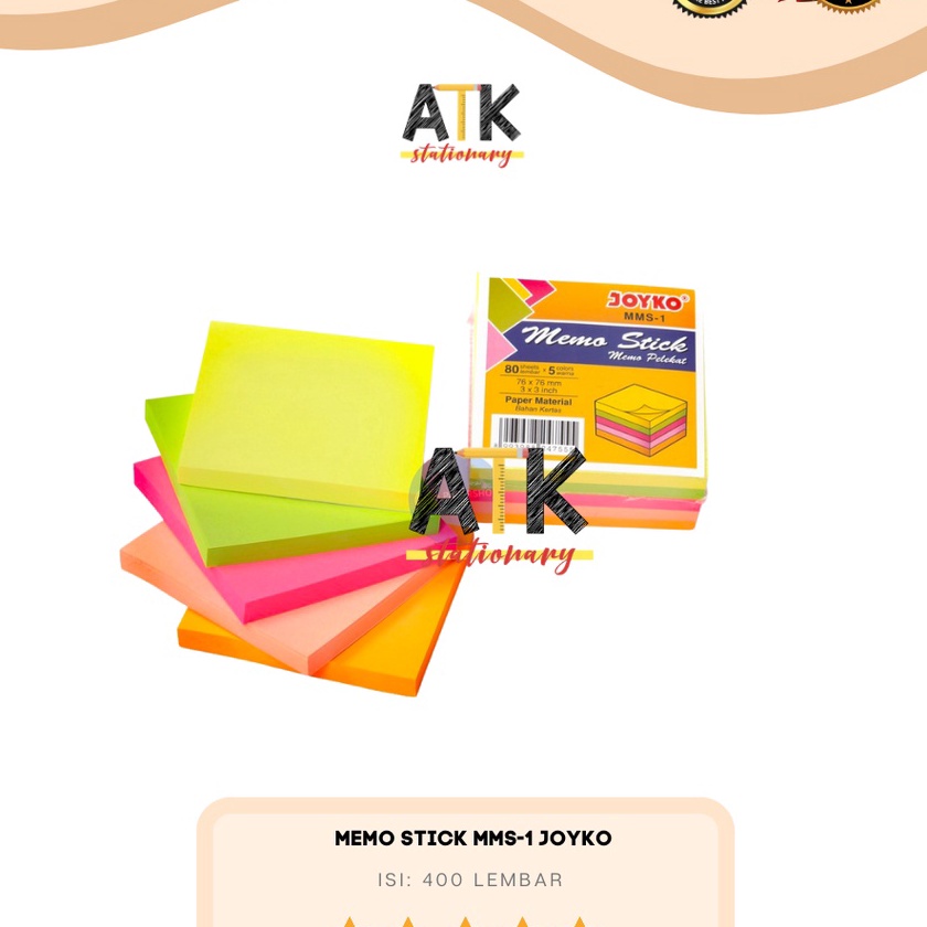 

Boom Memo Stick MMS1 Sticky Note Kes Memo Memo Tempel Joyko atk