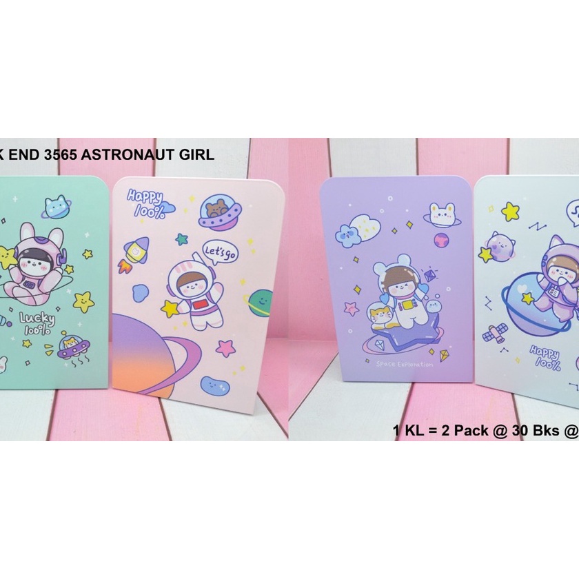 

Terjangkau penahan buku atau pembatas buku dari besi motif astronaut girl