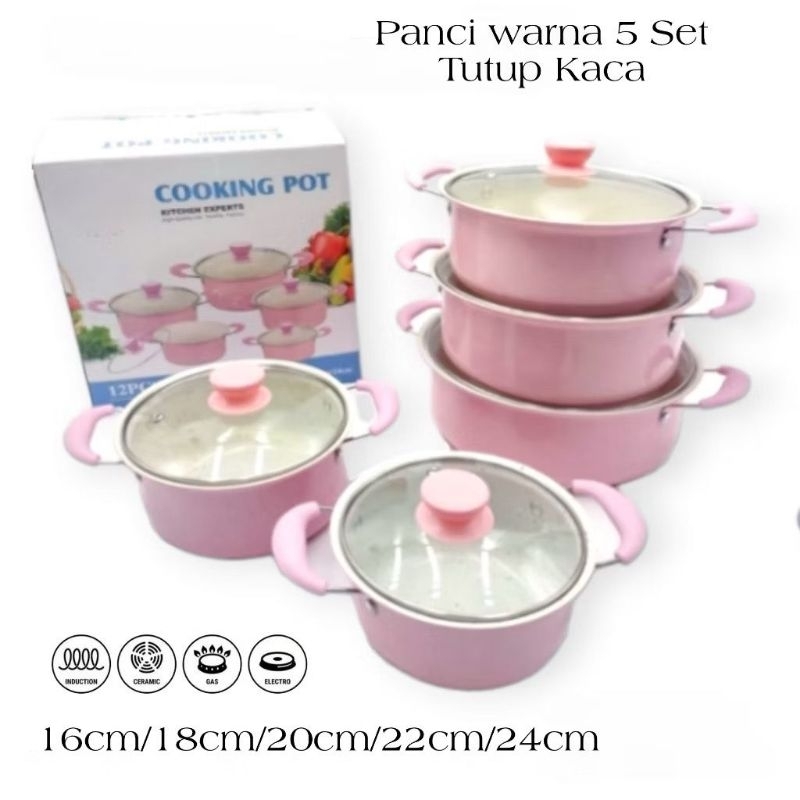 Panci Set Warna Cooking Pot 5susun