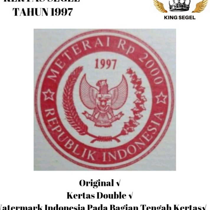 

Unggul Kes Segel Tahun 1997 Double Asli