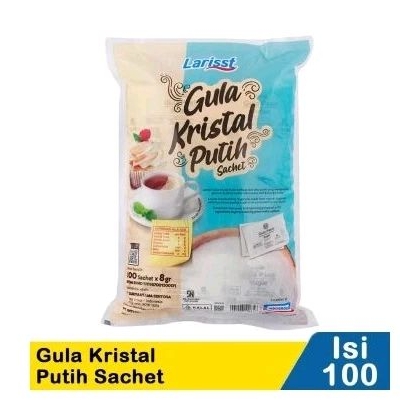 

gula kristal putih larisst sachet 100x8gr