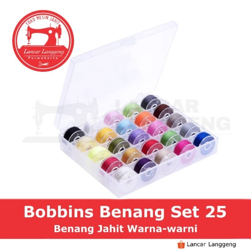 Spool / Bobbin Mesin Jahit Plastik Set & Benang