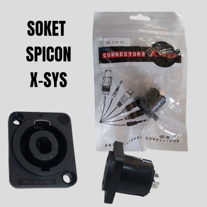 SOKET SPEAKON MERK X-SYS /SOKET SPIKON FEMALE 4P X-SYS/ JACK KONEKTOR AUDIO X-SYS