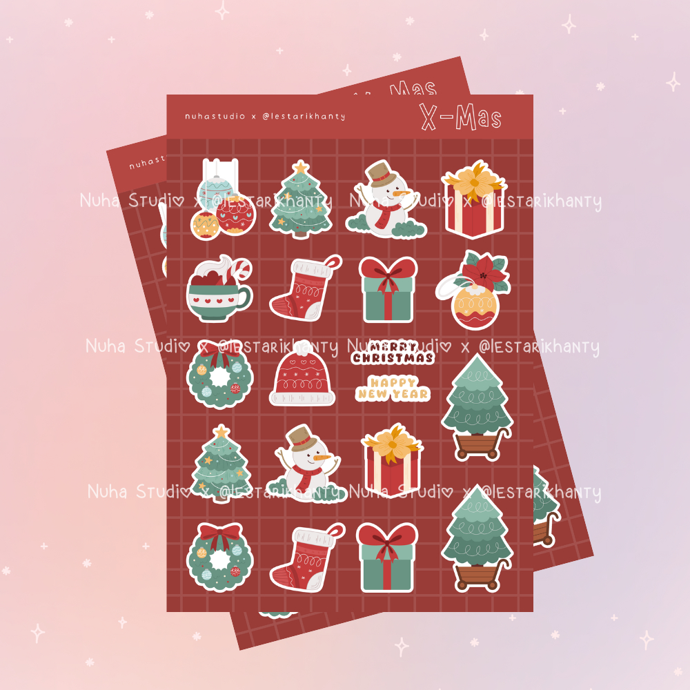 

Sticker by lestarikhanty | X-mas Christmas Natal Hari Raya Kristen Desember Kado Boneka Salju Pohon Natal Santa Claus | Aesthetic Sticker Estetik Stiker HP Laptop Botol Cute Waterproof Scrapbook Di