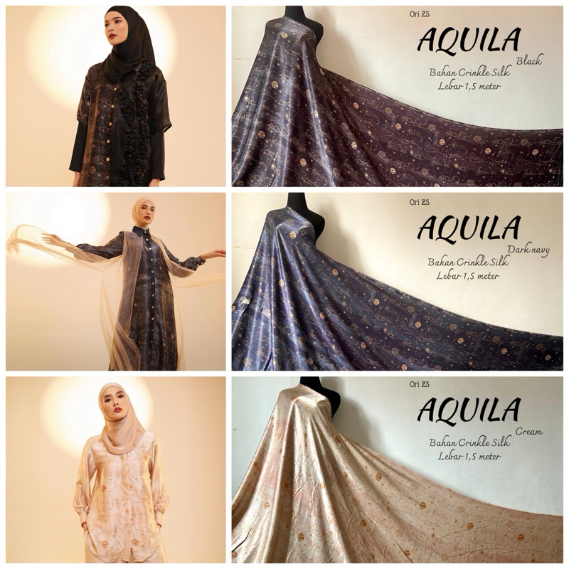 Kain Ori Zaskia Sungkar Motif Aquila Bahan Silk Crinkle