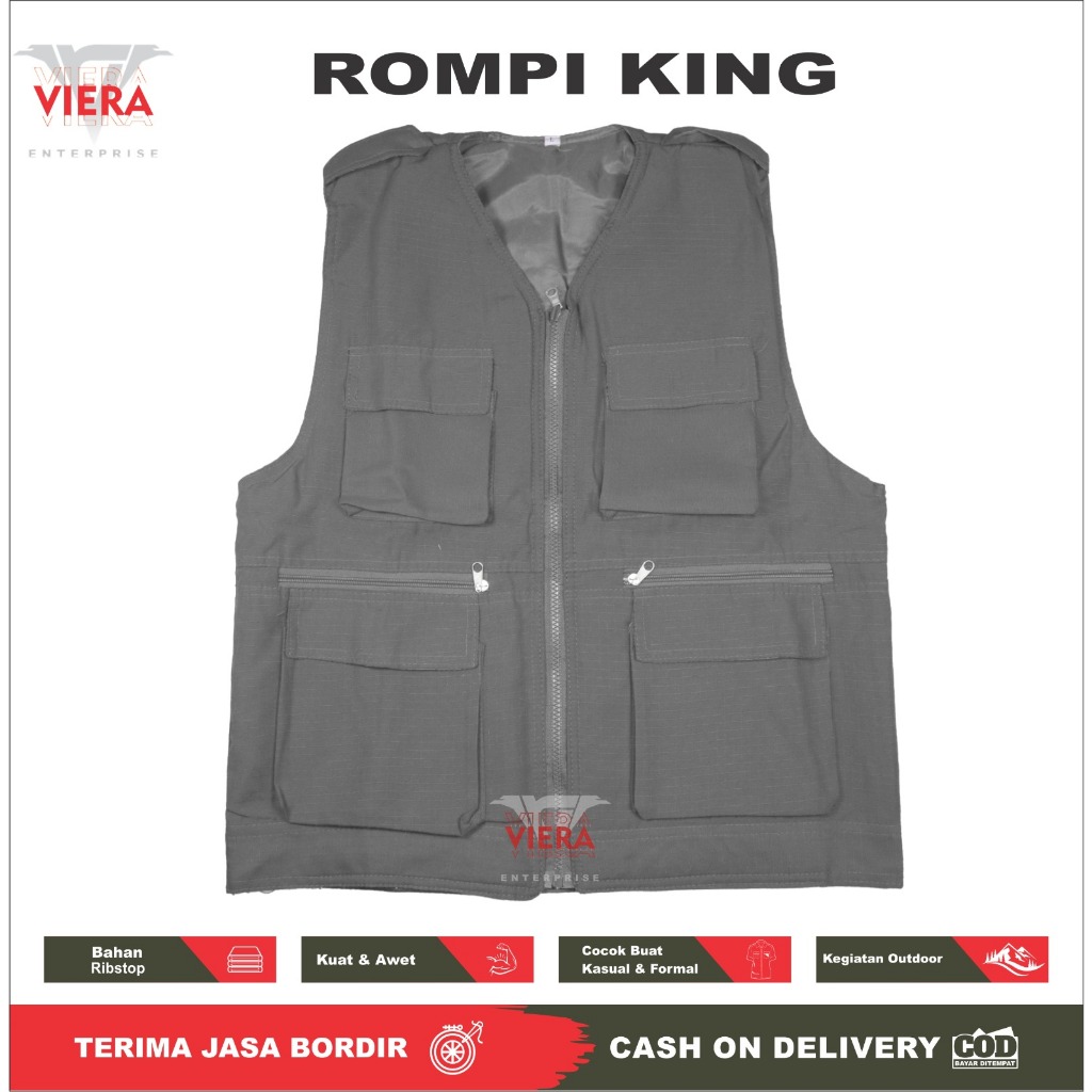 Rompi Lapangan Pria Wanita Rompi Lapangan Outdoor Multifungsi Rompi Vest