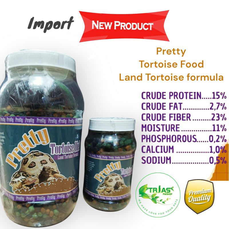 Pretty Tortoise food Land Tortoise Formula Makanan kura kura/Pelet sulcata pardalis dll/pelet kura k