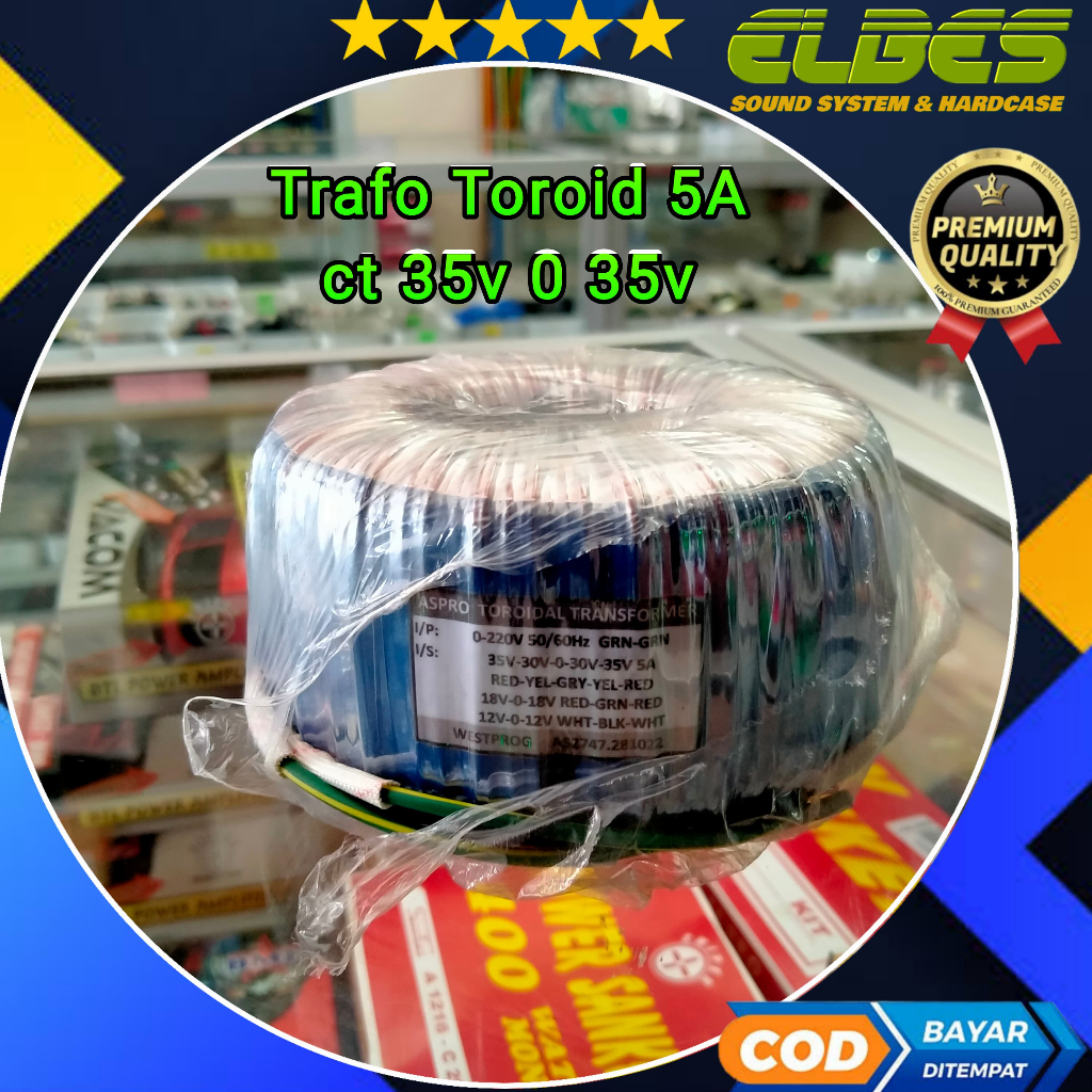 Trafo toroid 5A CT30-35v murni donat