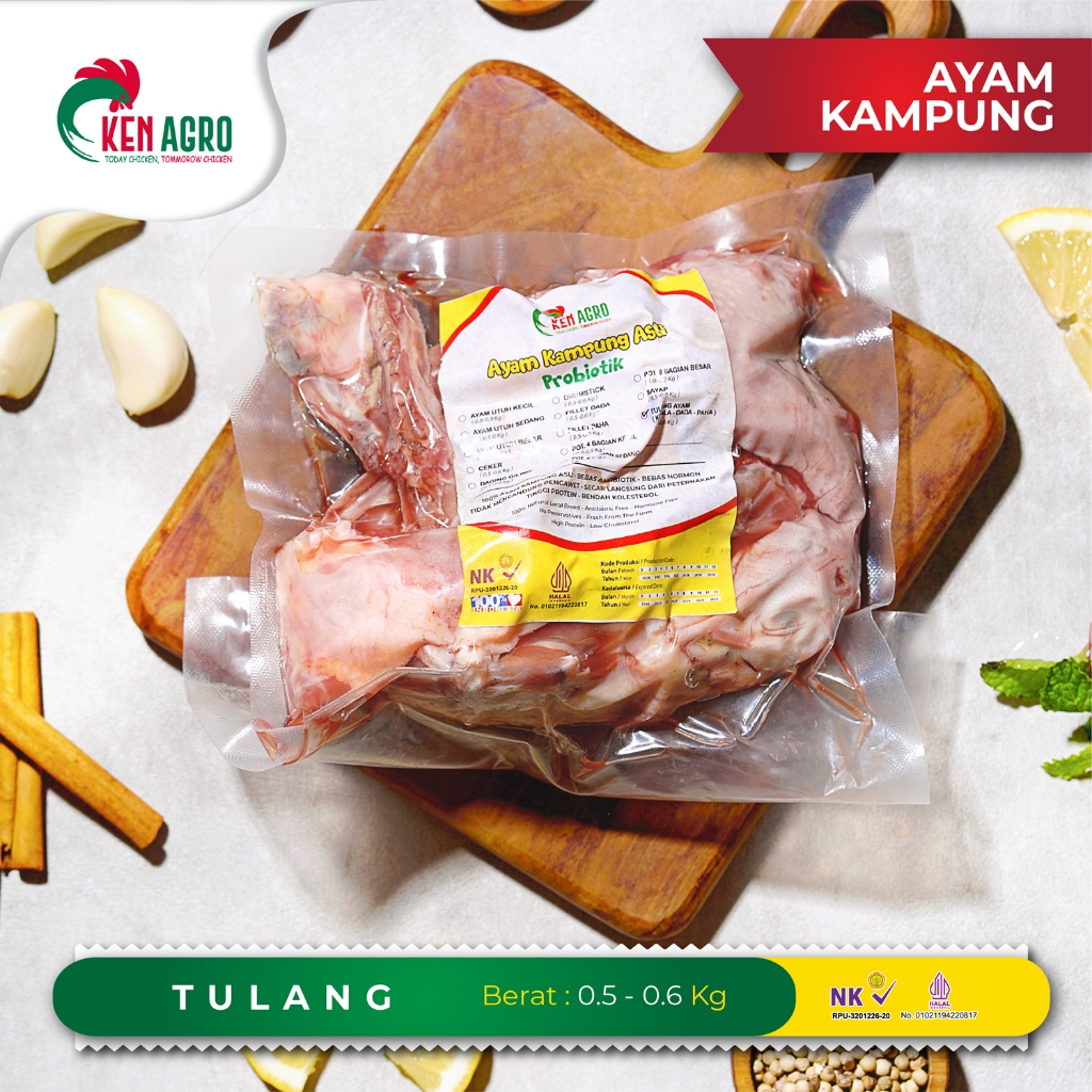 

Ken Agro Ayam Kampung Probiotik Tulang Kepala Kerongkongan Paha 0.5-0.6 kg Frozen