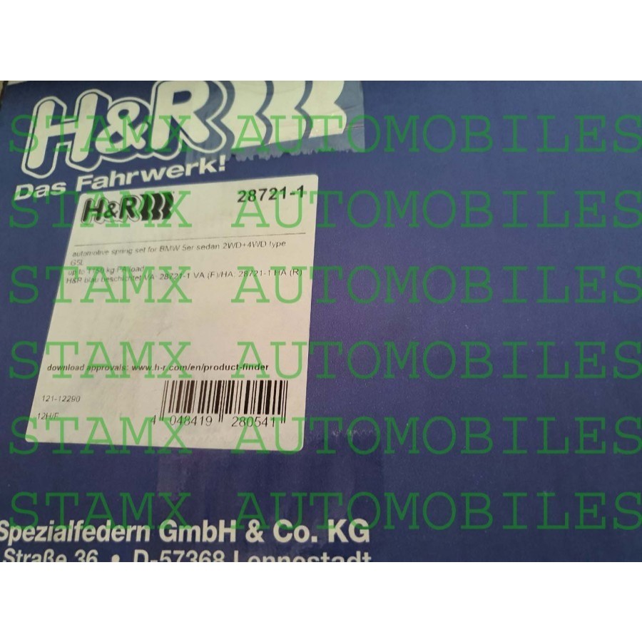 Per Ceper / Lowering Spring ORIGINAL merk H&R Germany BMW seri 5 F18 long wheelbase / G38 520 530 52
