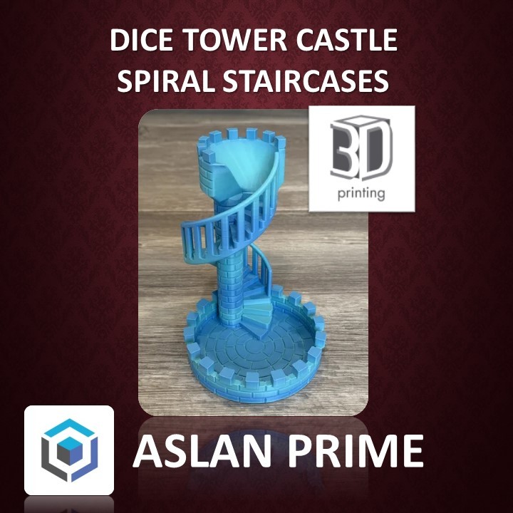 DICE TOWER CASTLE SPIRAL STAIRCASES 3D Print Dadu Permainan Mainan Main Toy Toys Hobi Hobby Hobbies 