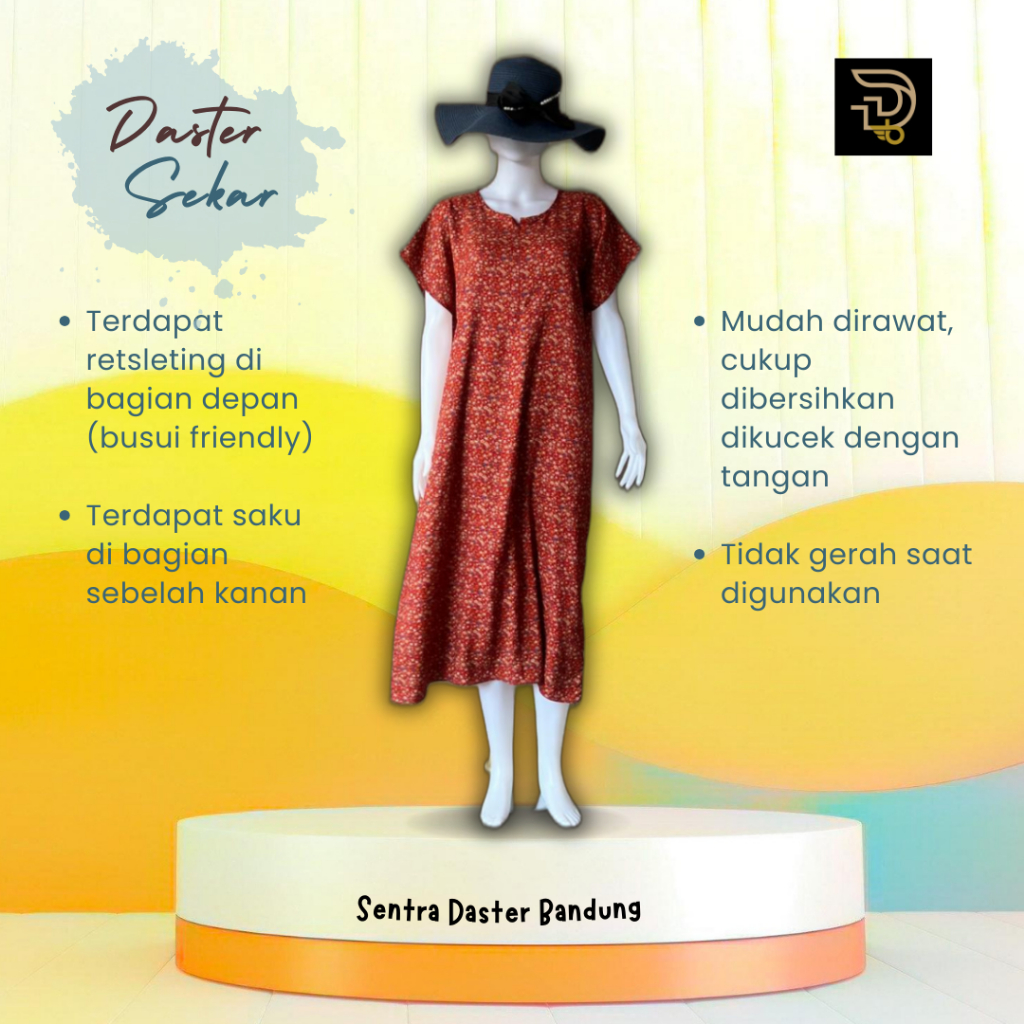 Sentra Daster Bandung Daster Midi Sekar Homedress Busui Kekinian Fit To XL Lengan Pendek Motif Bunga