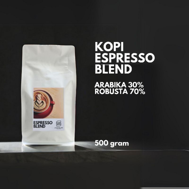 

Kopi espresso blend Arabika 30% Robusta 70% / House blend coffee /500 gram / biji bubuk