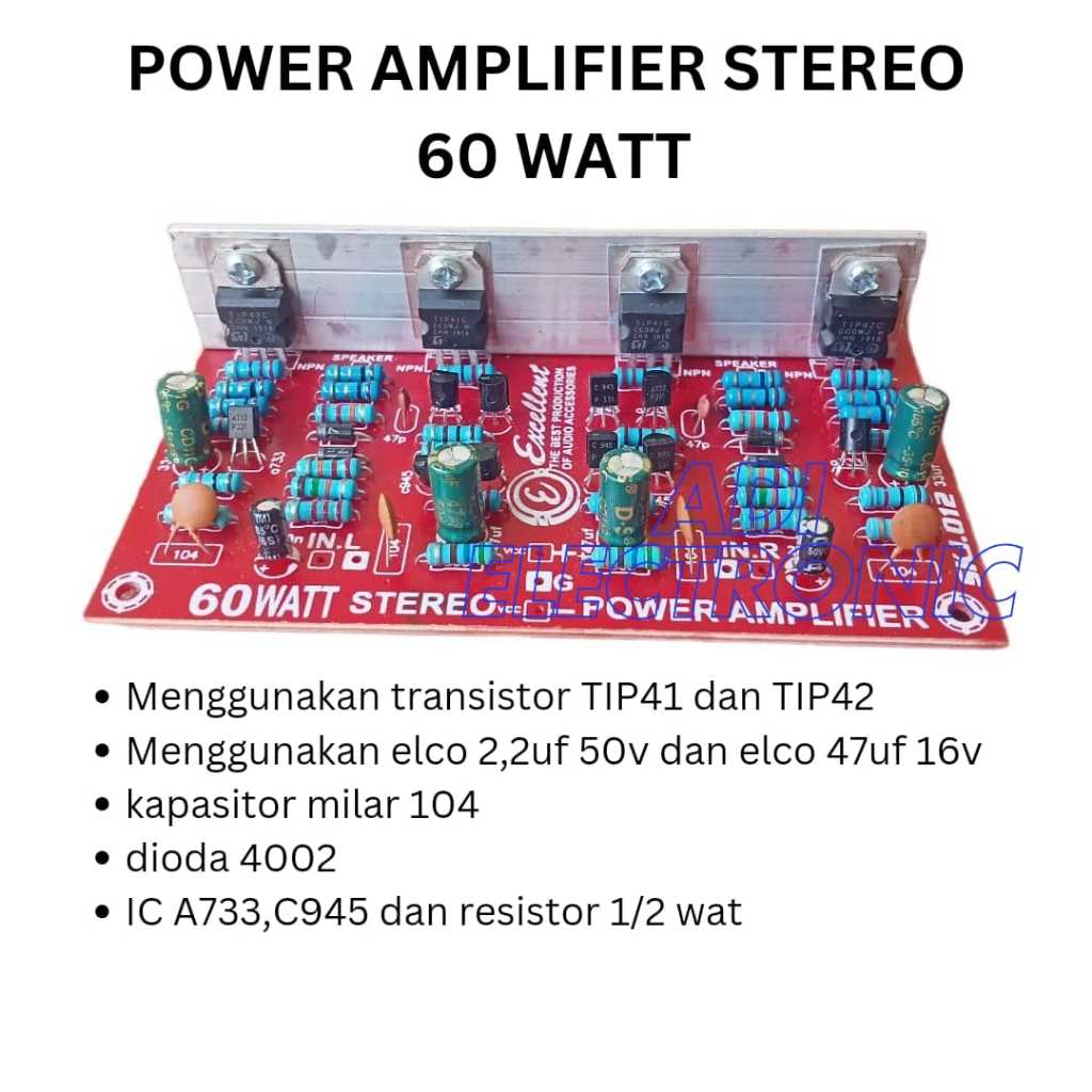 POWER AMPLIFIER 60 WATT STEREO/ DRIVER POWER 60 WATT STEREO