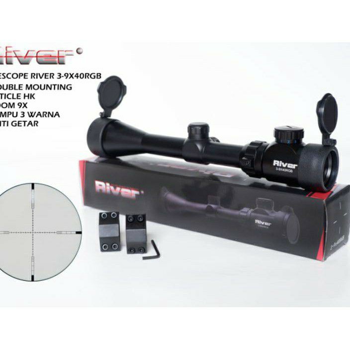 BERKAH Teleskop RIVER 39x4 RGB HK Tutup Flip