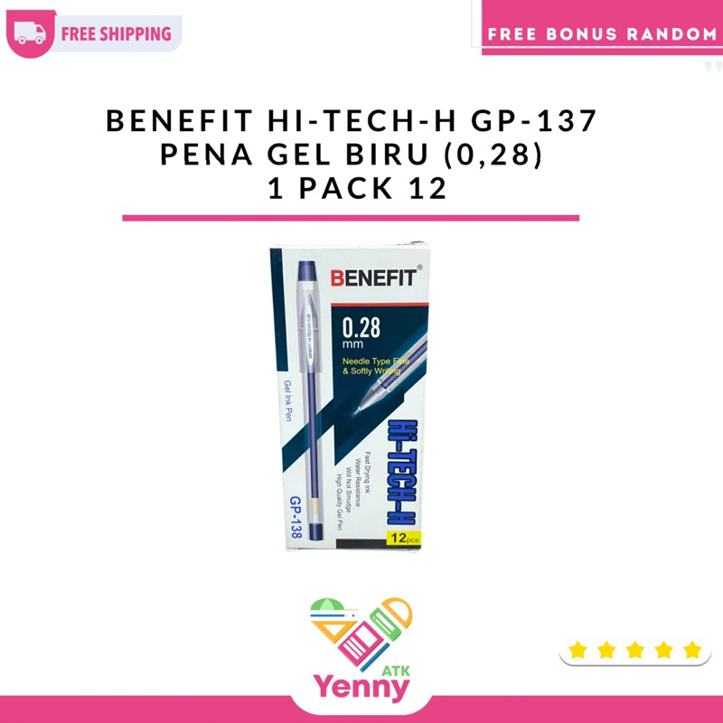 

Pulpen Gel Benefit Hi-Tech-H Gp-138 | Pulpen Gel Tahan Air Benefit | Pulpen Gel Benefit (0,28mm) 12 Pcs