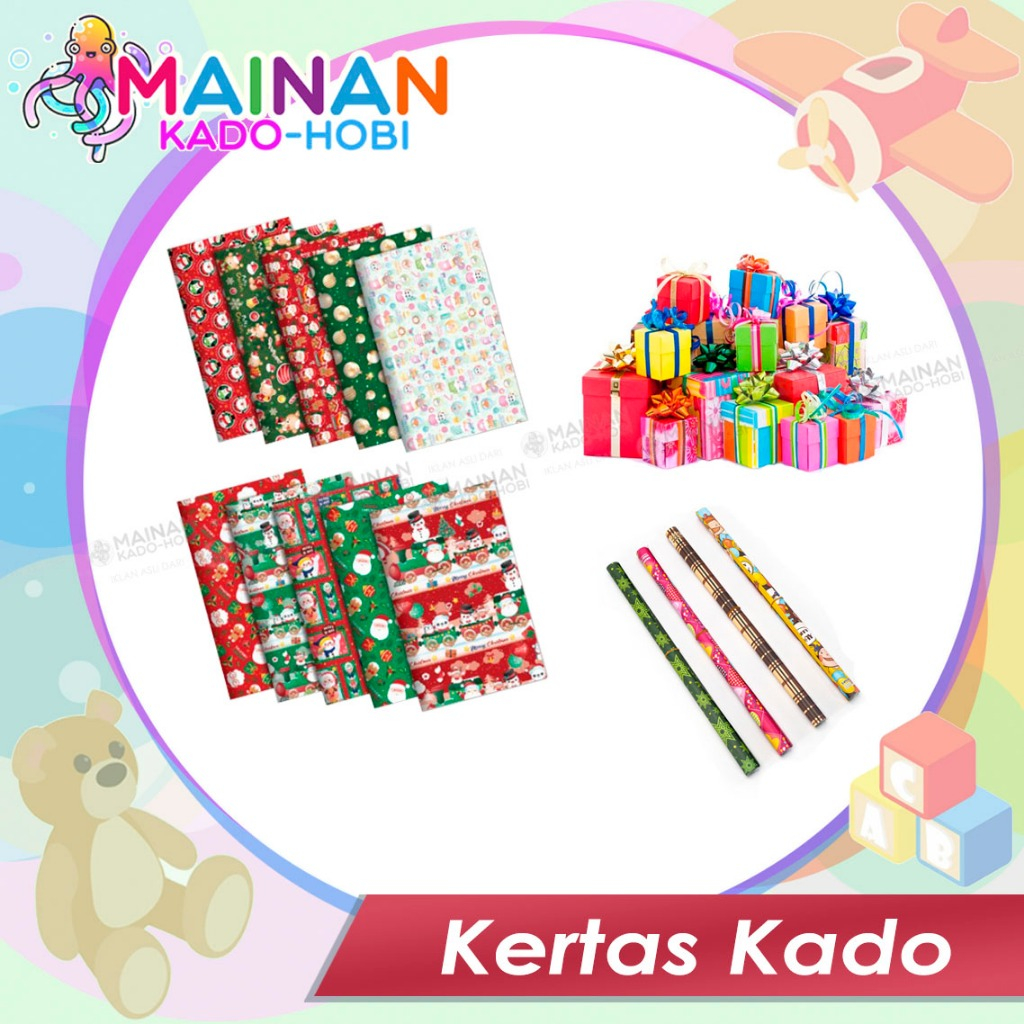 

KERTAS KADO 50x64cm WRAPPING PAPER TEMA HARI NATAL SANTA CLAUS BONEKA SALJU MERRY CHRISTMAS