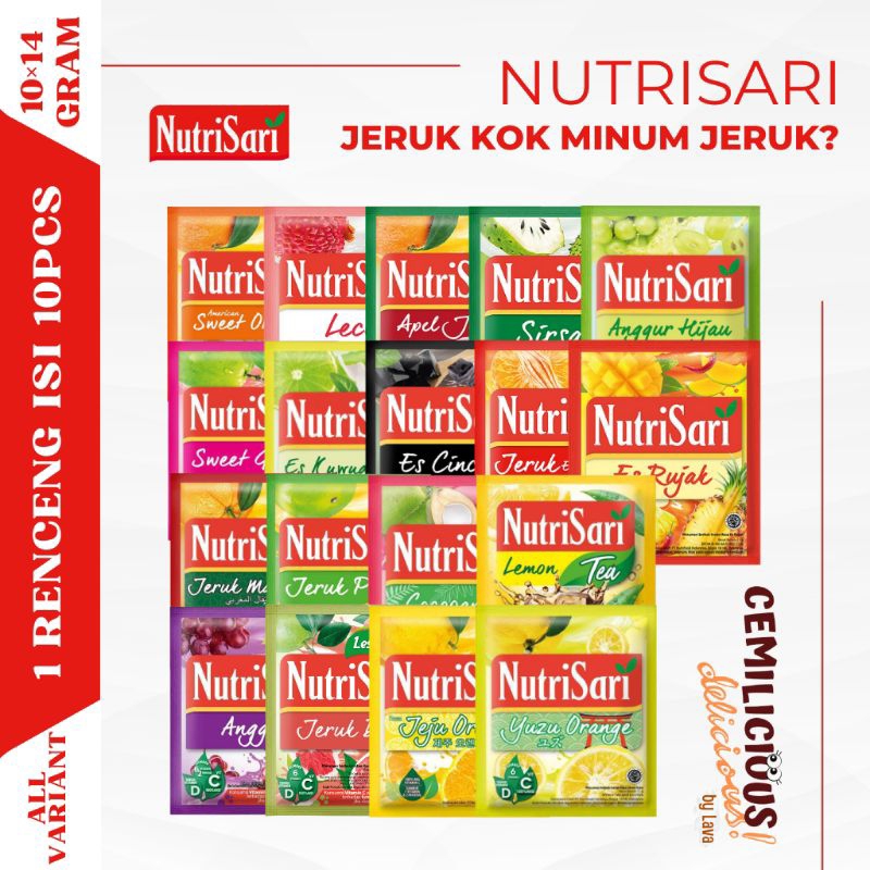 

Nutrisari Minuman Serbuk All Variant 1 Renceng isi 10pcs