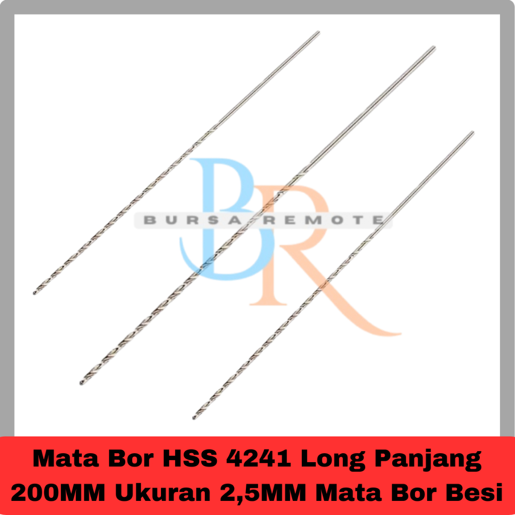 Mata Bor HSS 4241 Long Panjang 200MM Ukuran 2,5MM Mata Bor Besi