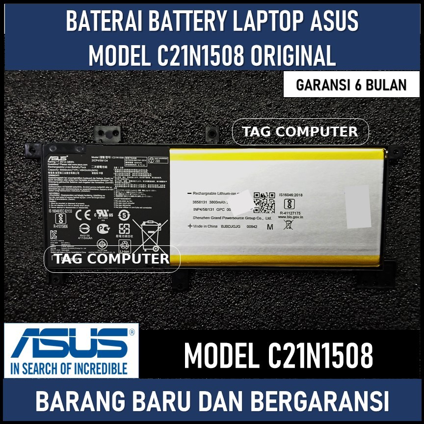 Batre Baterai ASUS A456 A456U A456UJ A456UV A456UF A456UQ - C21N1508