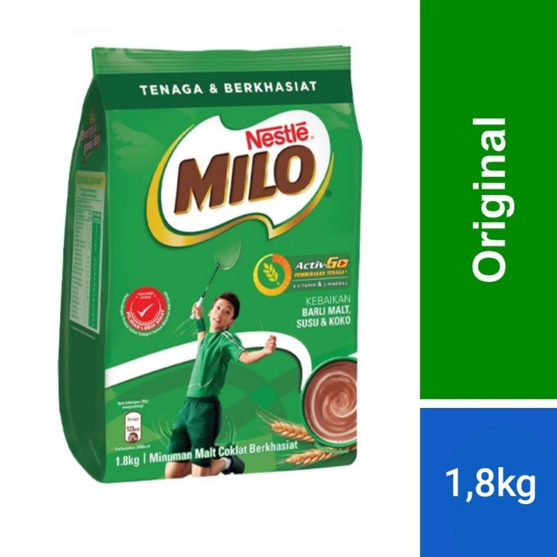 

NESTLE MILO Activ-Go Bubuk Malt Coklat Original Malaysia (1,8kg)