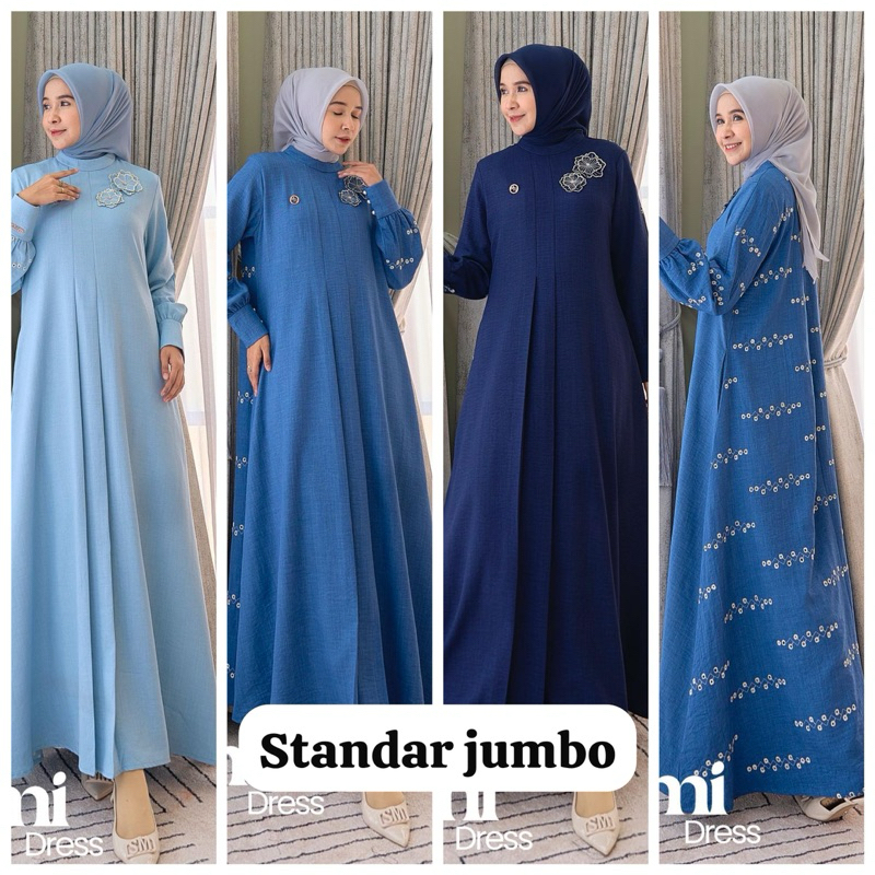 Narumi dan Humaira Dress Gamis MAREVI Standar Jumbo Original Premium Simple Elegant