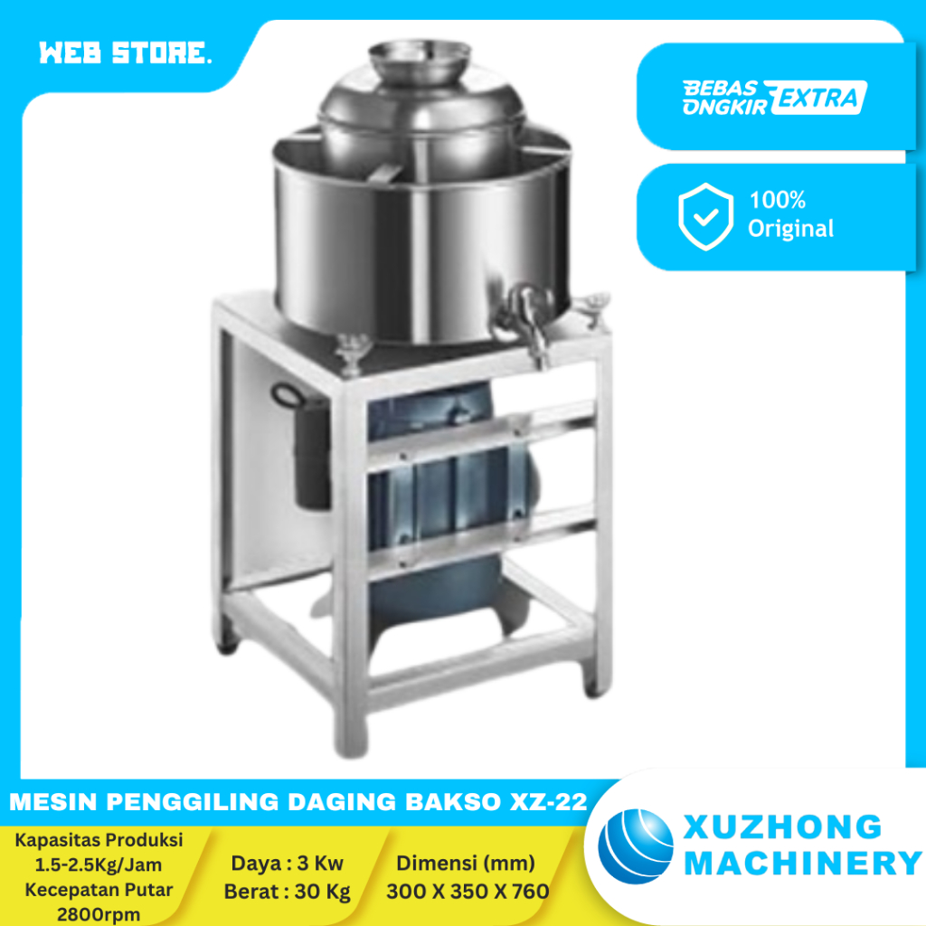 Meat Mixer Mesin Penggiling Daging Bakso Pengaduk Mesin Giling Adonan Bakso Sapi Ikan XZ-22 XUZHONG