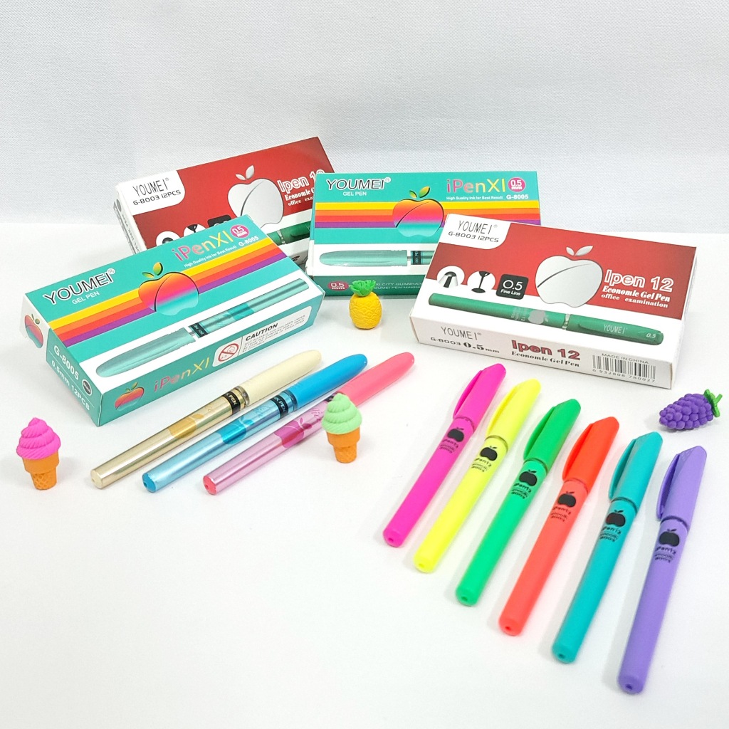 

GG Bolpen Gel 0.5mm G-8003 Apple(12pc) / Pulpen Tinta / Pulpen Gel /Pen Jel/Balpen/Ballpoint