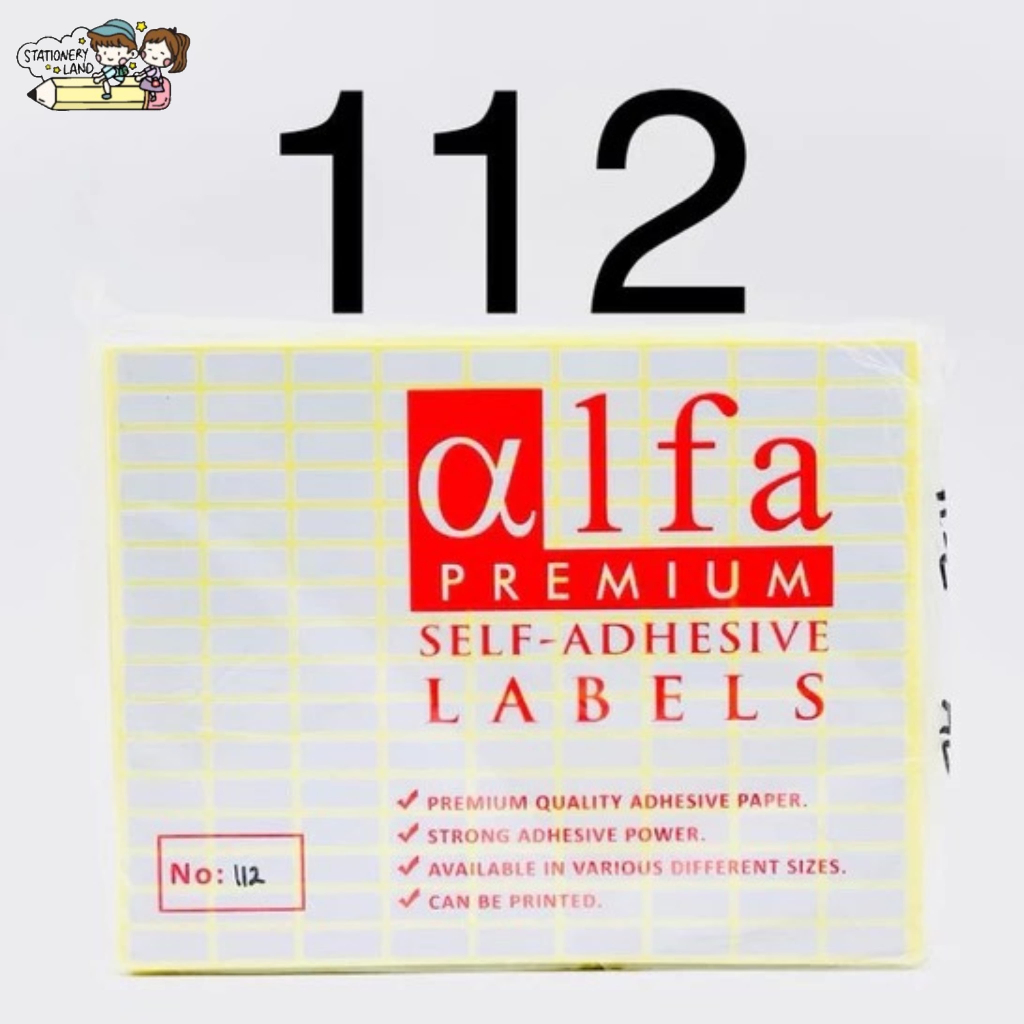 

( StaLand / DAPAT 1 PLASTIK ) STICKER LABEL ALFA 112 / Stiker Label Sticker Nama Undangan Harga Alfa No 112 / 8 mm x 20 mm