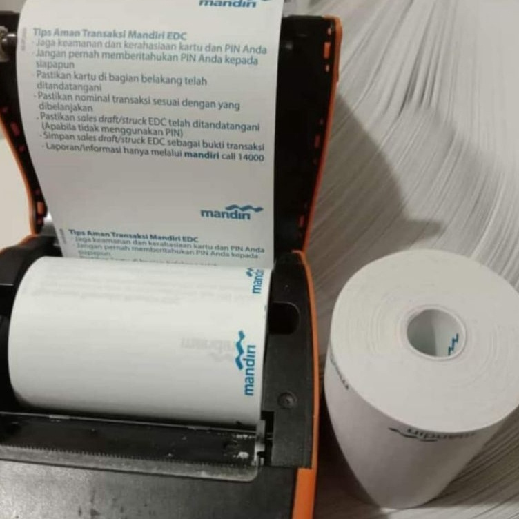 

Grosir Puas KERTAS KASIR THERMAL 58X4 PAKET 1 ROLLLOGO MANDIRI CORELES