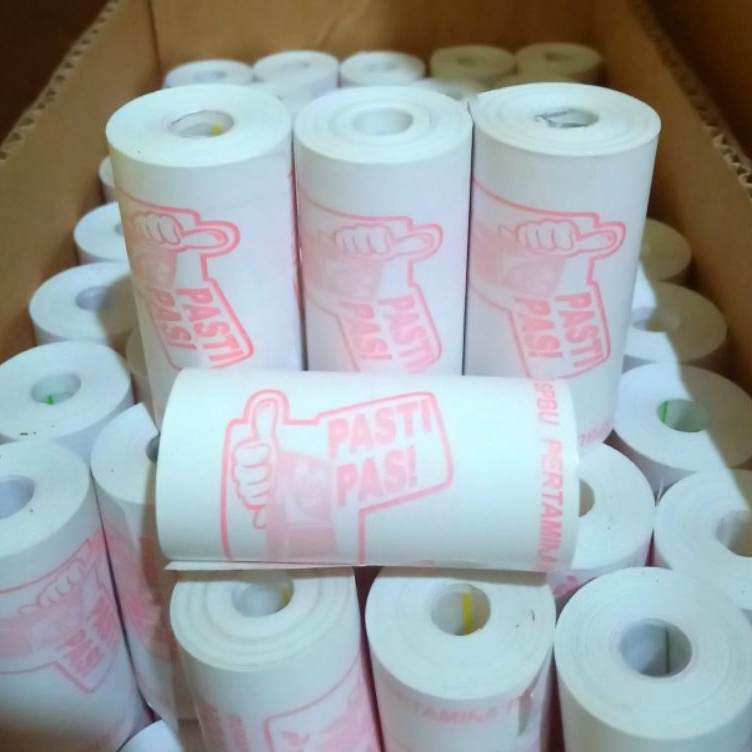 

Baru Populer Kertas kasir thermal logo PASTI PAS 5857x3mm full paket 1 pcs