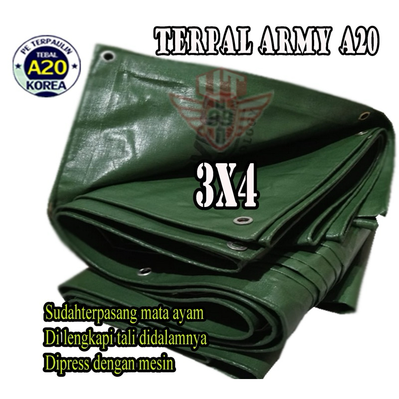 Terpal Lembaran 3x4 Army A20 satu warna