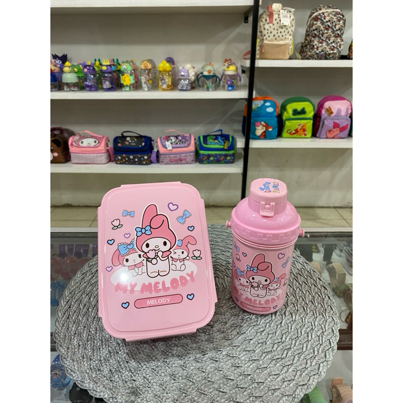 SET BOTOL MINUM DAN KOTAK MAKAN ANAK MOTIF KARAKTER LUCU
