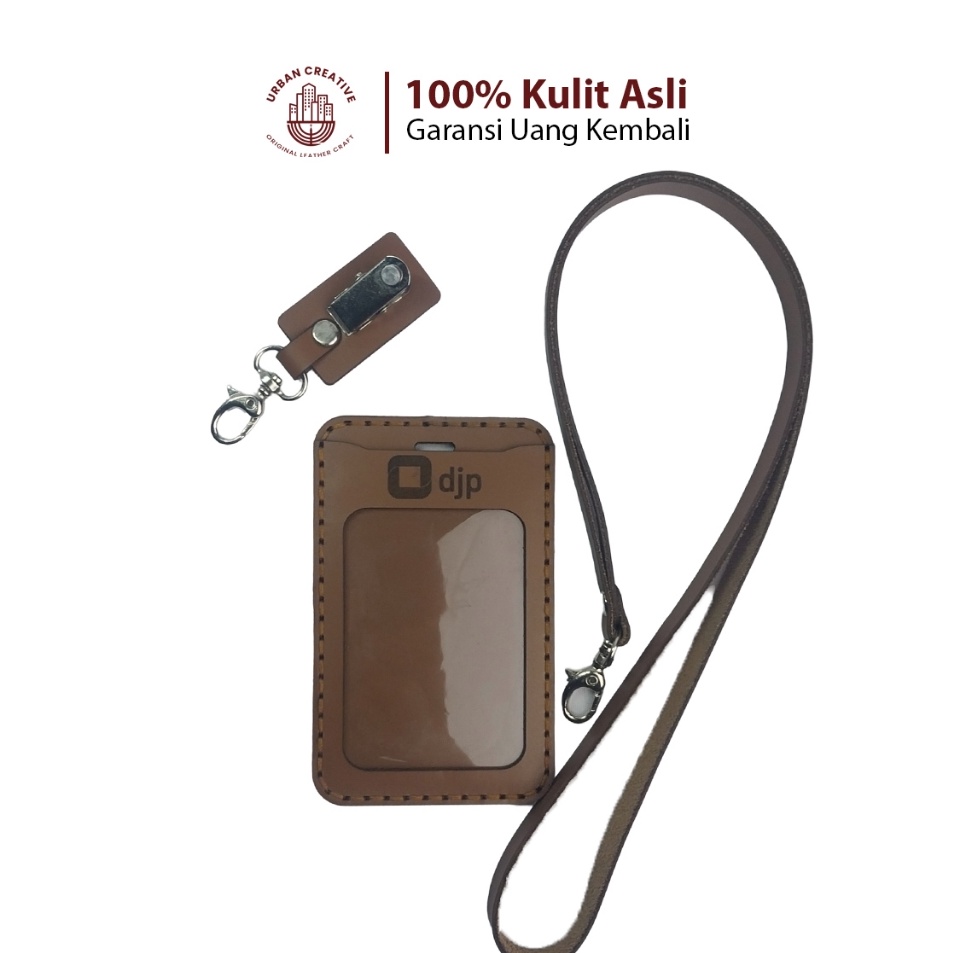 

Grosir Favorit URBAN CREATIVE Gantungan Nametag Tempat ID Card Holder Kulit Lanyard Custom Free Desain Grafir
