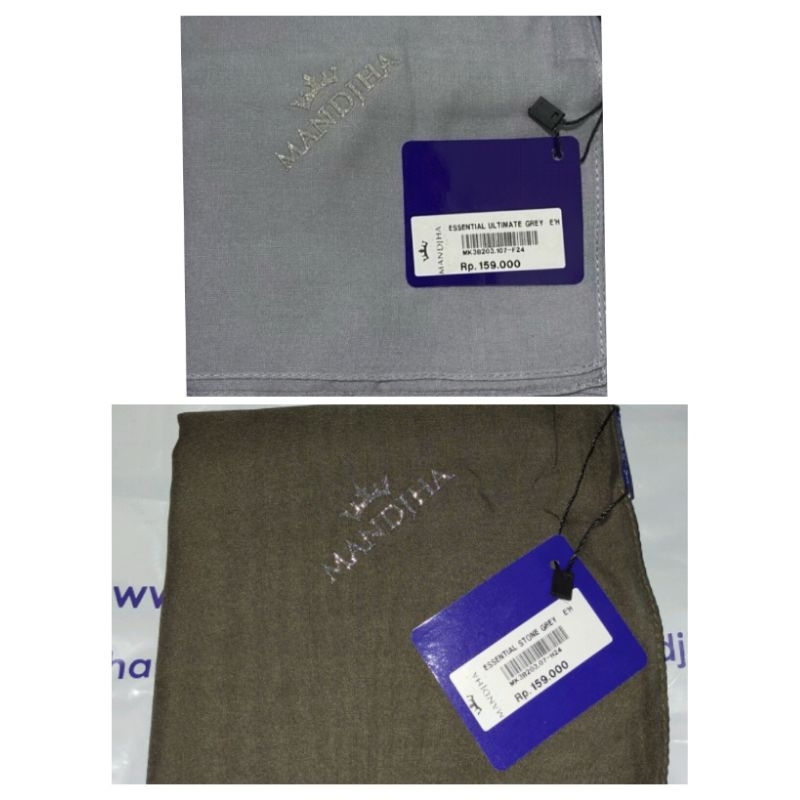 Mandjha 2 Pcs Polos Kode 07 & 107 Ivan Gunawan Fashion Scarf Hijab Original Kode 07 Stone Grey Abu T