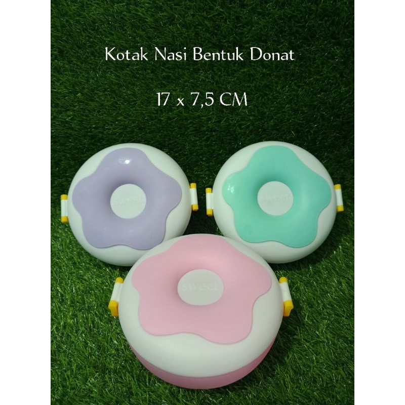Kotak Nasi Bentuk Donat 3 Warna/Kotak Nasi Bentuk Donat 3Warna / Baby Lunch Box / Kotak Bekal Donat 