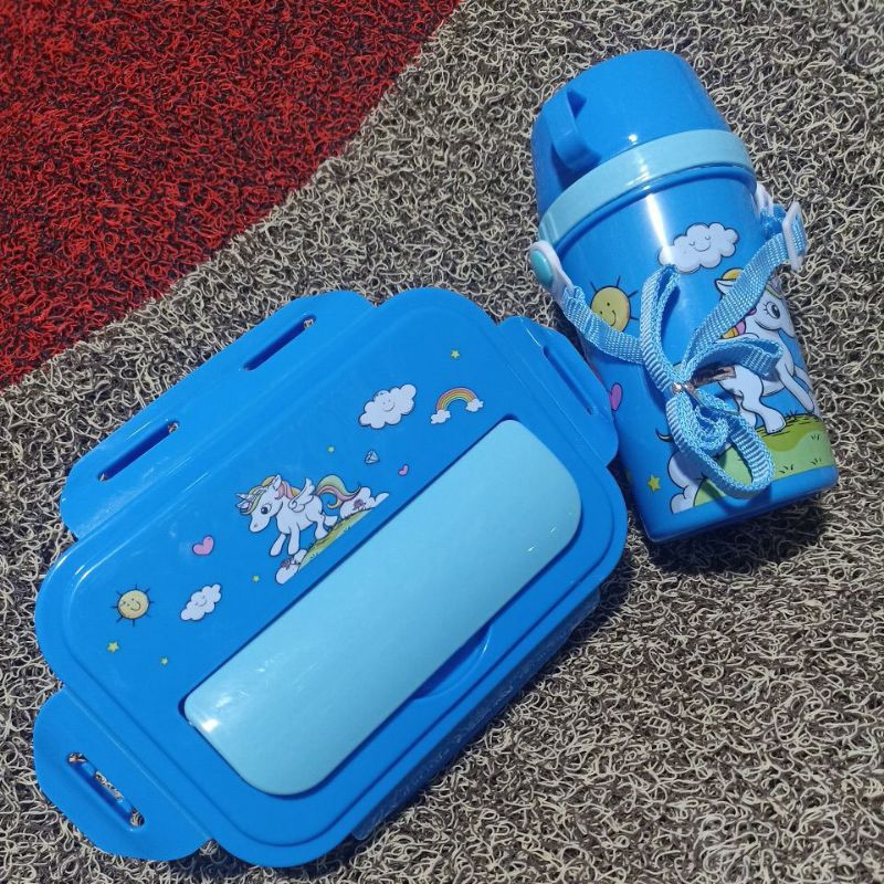 Tempat makan set lunch box set kuda pony