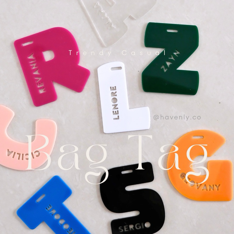 Custom Alphabet Bag Tag Akrilik