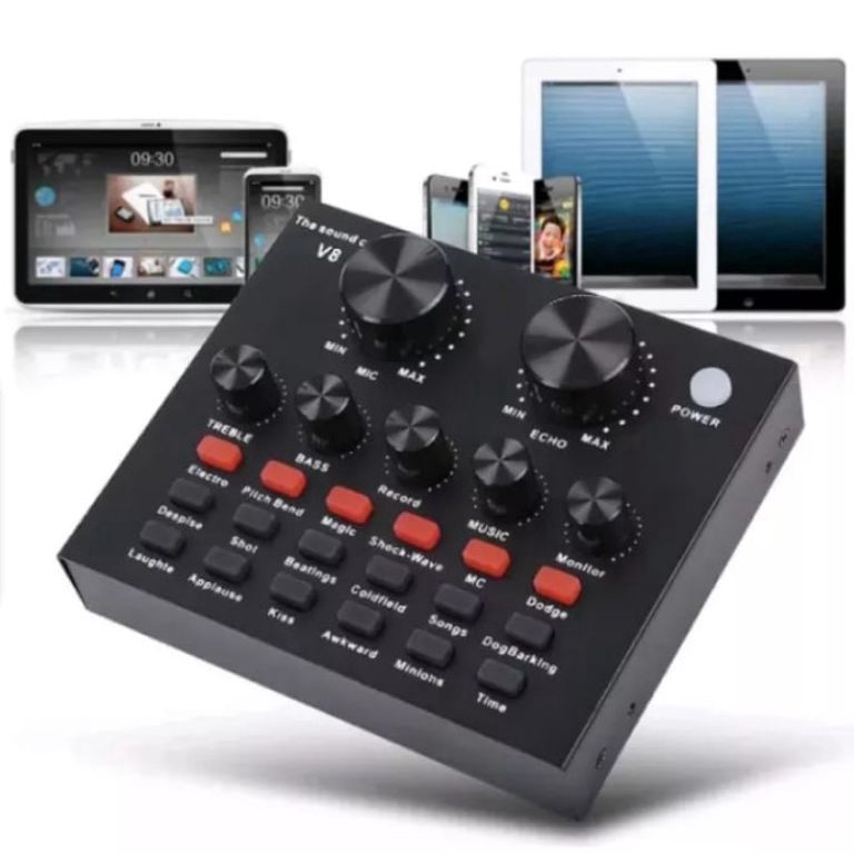 Big Discount Sound Card V8 Audio Bluetooth Mixser USB Eksternal For HP PC Live Streaming Broadcast