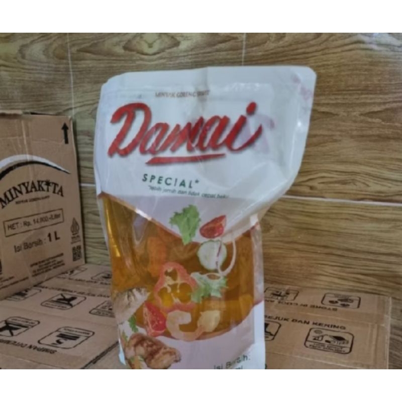 

Minyak goreng cap Damai 1 L