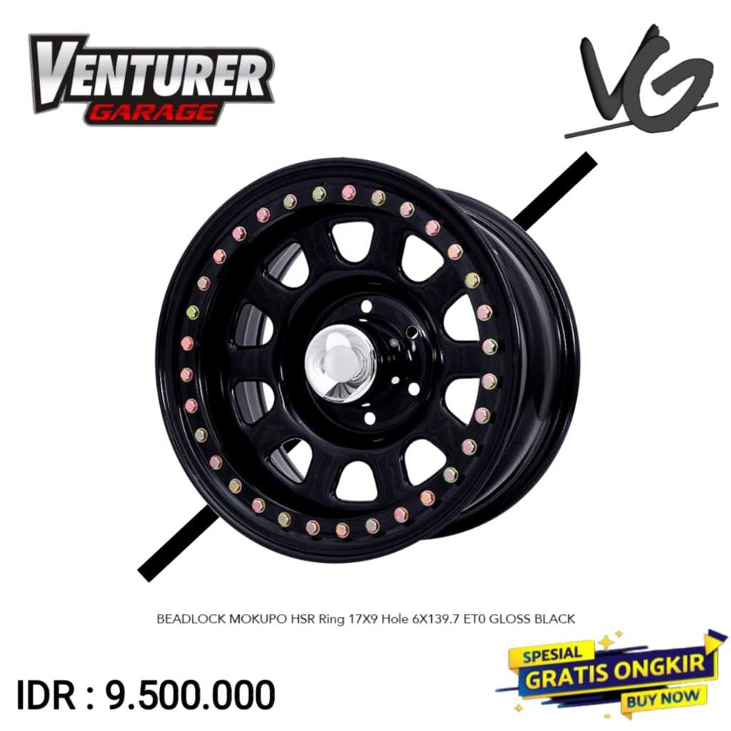 Velg beadlock murah ring 17 lebar 9 mobil pajero fortuner triton hilux ranger HSR beadlock surabaya