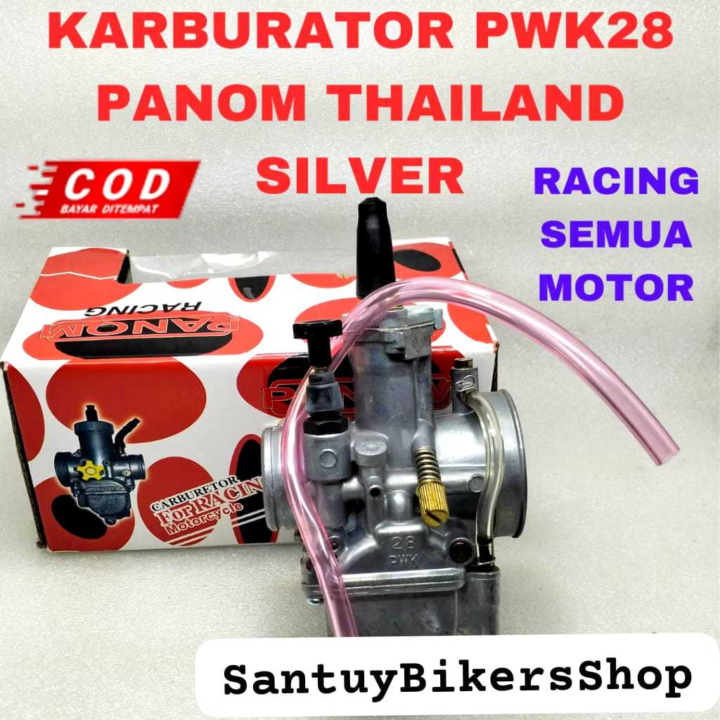 KARBURATOR RACING PWK28 SILVER BALAP SEMUA MOTOR UNIVERSAL KUALITAS ORIGINAL PANOM THAILAND KARBU