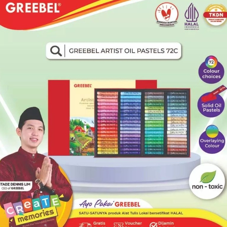 

KODE G43A Greebel Artist Oil Pastel Crayon 72C Crayon Greebel 72 warna